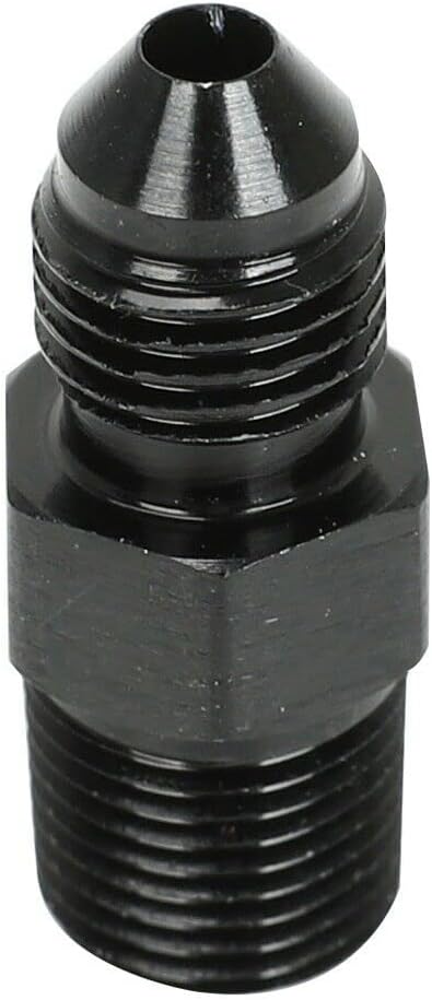 smileracing 4AN to 1/8 NPT Adapter Straight Pipe Thread to 4 AN Flare Fitting Black 1PCS