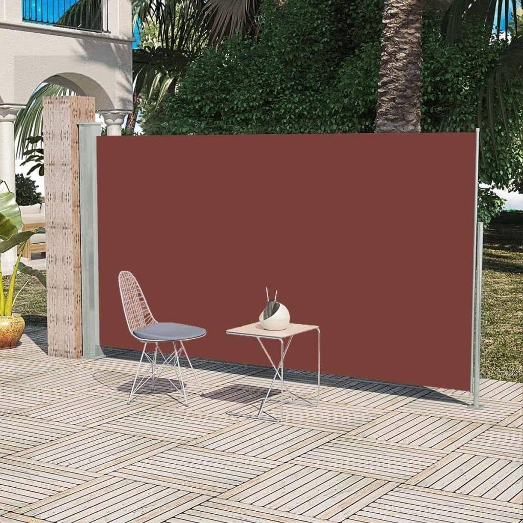 vidaXL Patio Retractable Side Awning 63x22x118x22 Brown