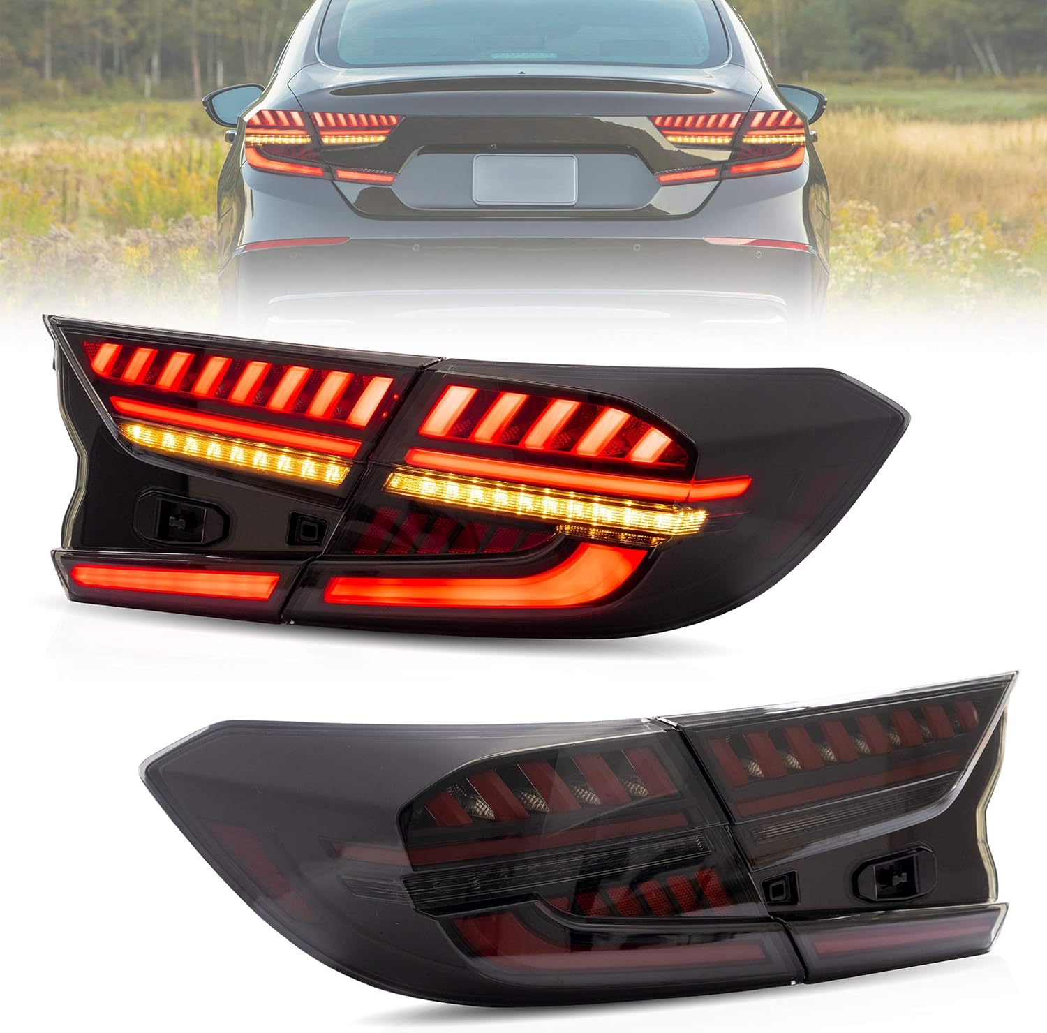 VLAND Taillight Fit for Honda Accord 10th Gen 2018-2020,Smoked
