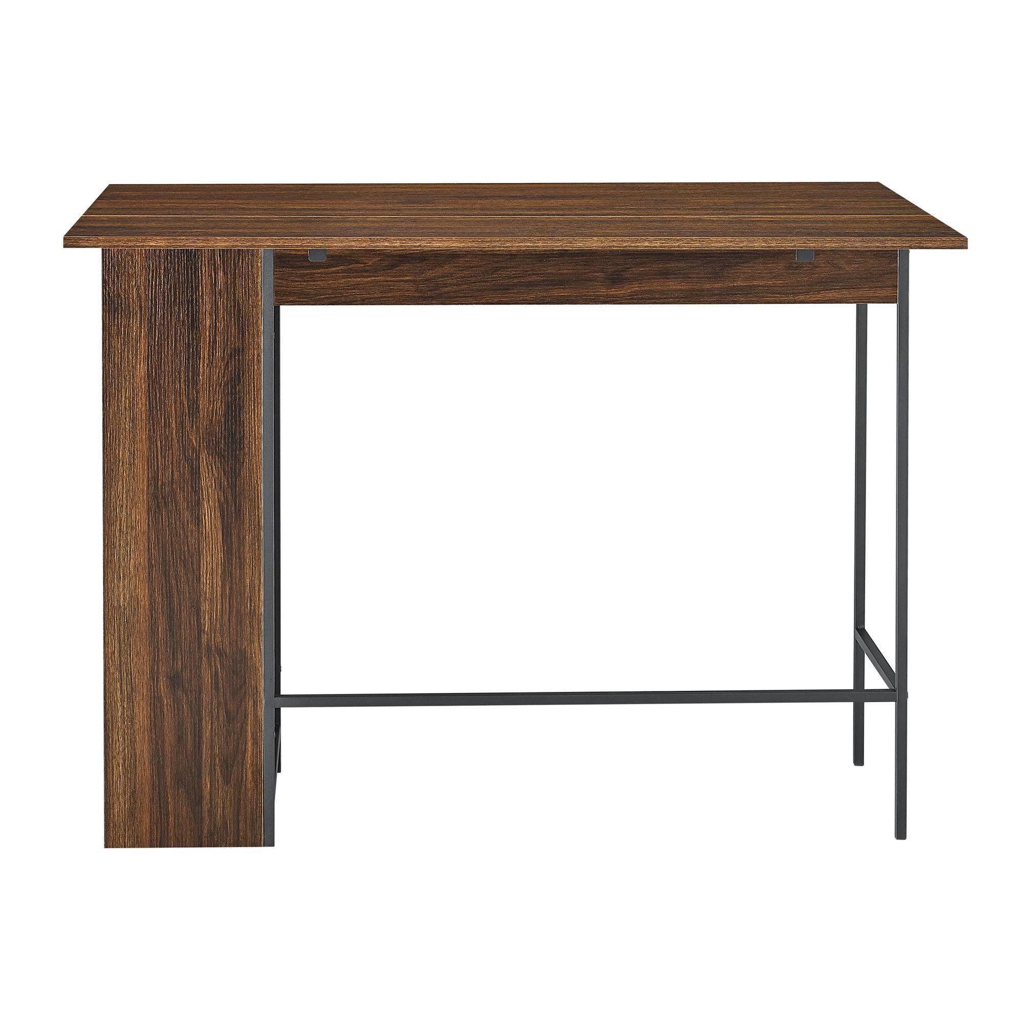 48x22 Counter Height Drop Leaf Dining Table with Storage Dark Walnut - Saracina Home