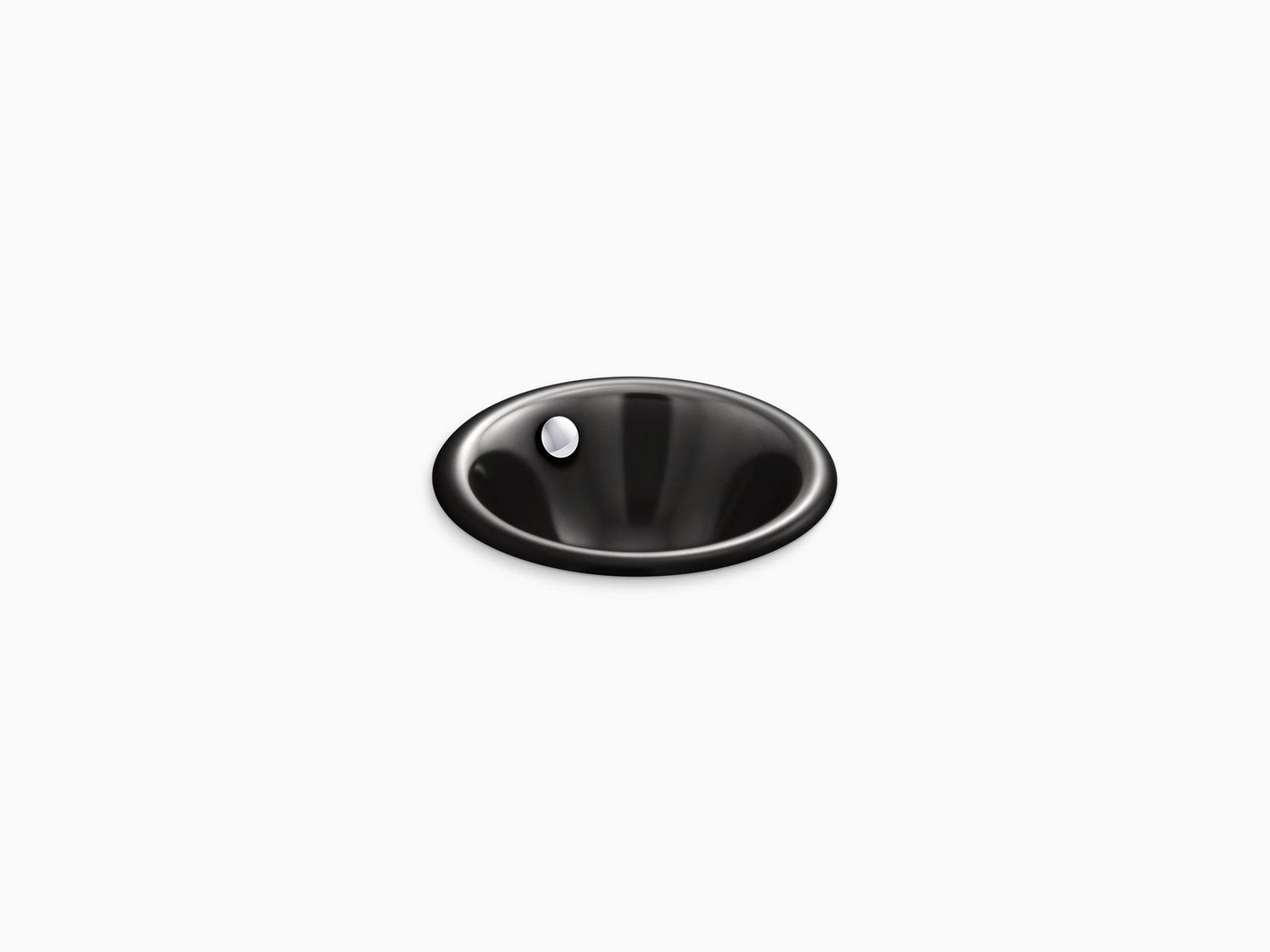 Kohler 20211-7 Iron Plains Round Drop-In/Undermount Bathroom Sink - Black Black