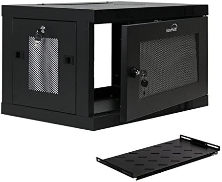 NavePoint 6U Wall Mount Rack Enclosure Server Cabinet 16.5 Inch Deep, Switch-Depth Perforated Door Lock W/Shelf
