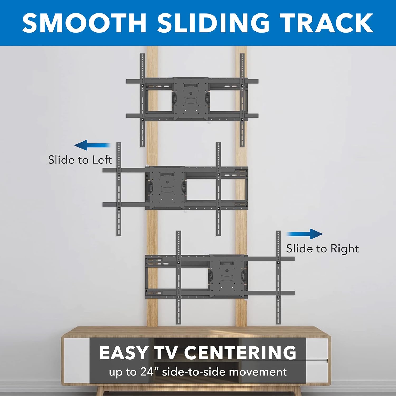 Mount-It! Full Motion TV Wall Mount with 39 Inch Long Extension Arms - 275 Lbs Capacity Heavy Duty Dual Arm TV Mount | Large 800 x 600mm VESA Holds 65 to 110 Inch TVs | Fits 16 and 24 Inch Studs
