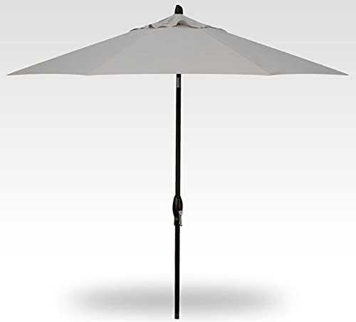 Treasure Garden 9-Foot (Model 810) Deluxe Auto-Tilt Market Umbrella with Black Frame and Sunbrella Fabric: Cast Silver (Includes