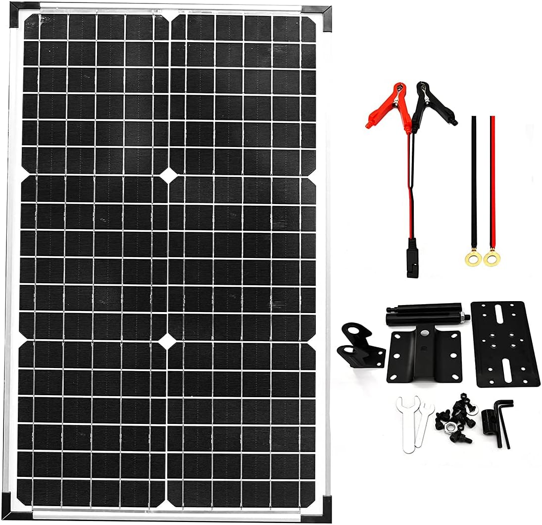NTCEOBO Solar Panels 30W with Mounting Bracket Solar Panel Off Grid PV Power Camping 30 Wattage 12V