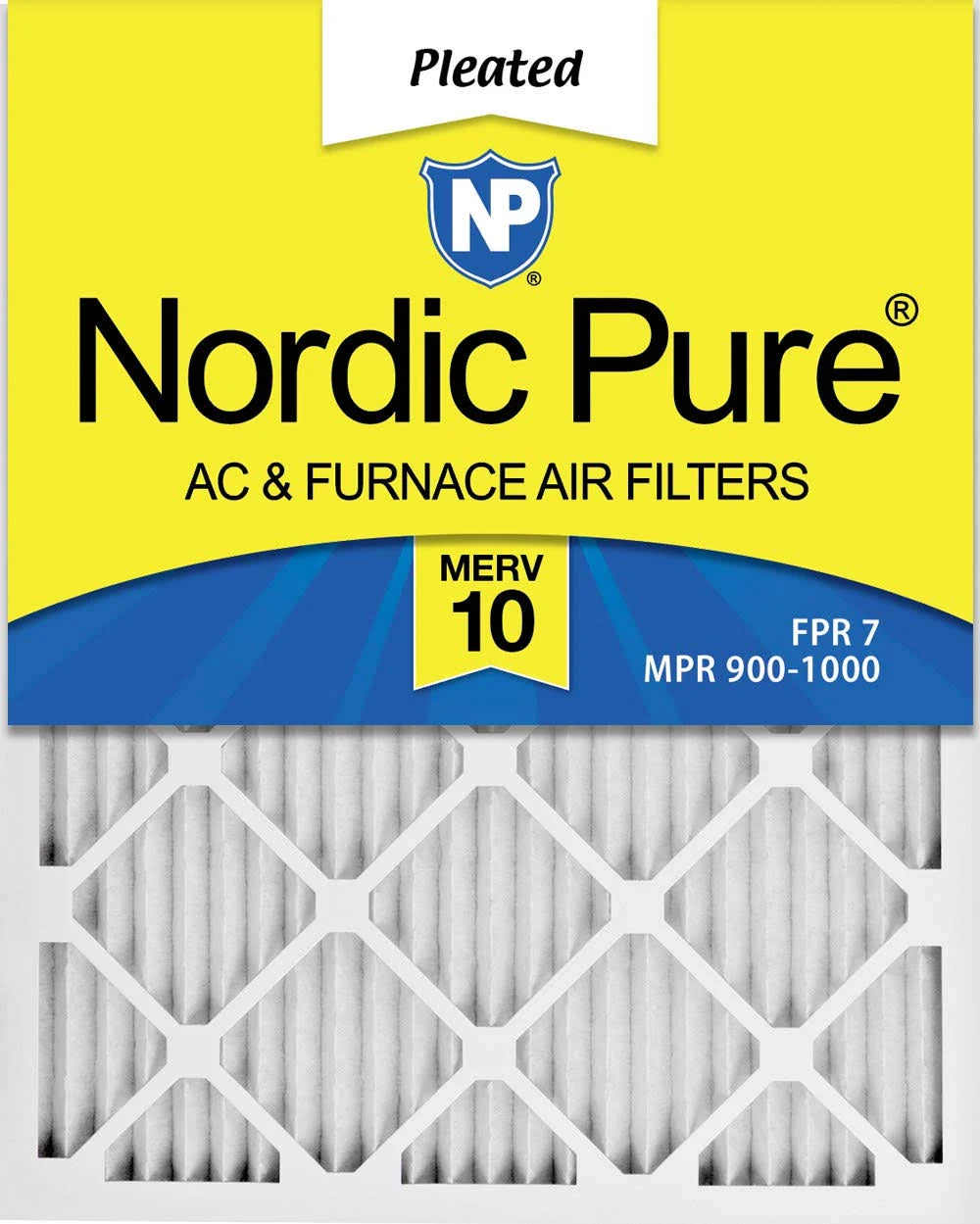Nordic Pure 20x24x1 MERV 10 Pleated AC Furnace Air Filters 12 Pack