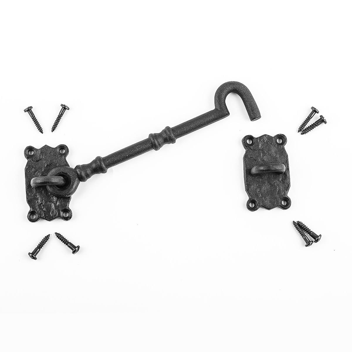 Renovators Supply Cabin Hook Privacy Latch 7.25x22 Wrought Iron Screws Included Set of 6