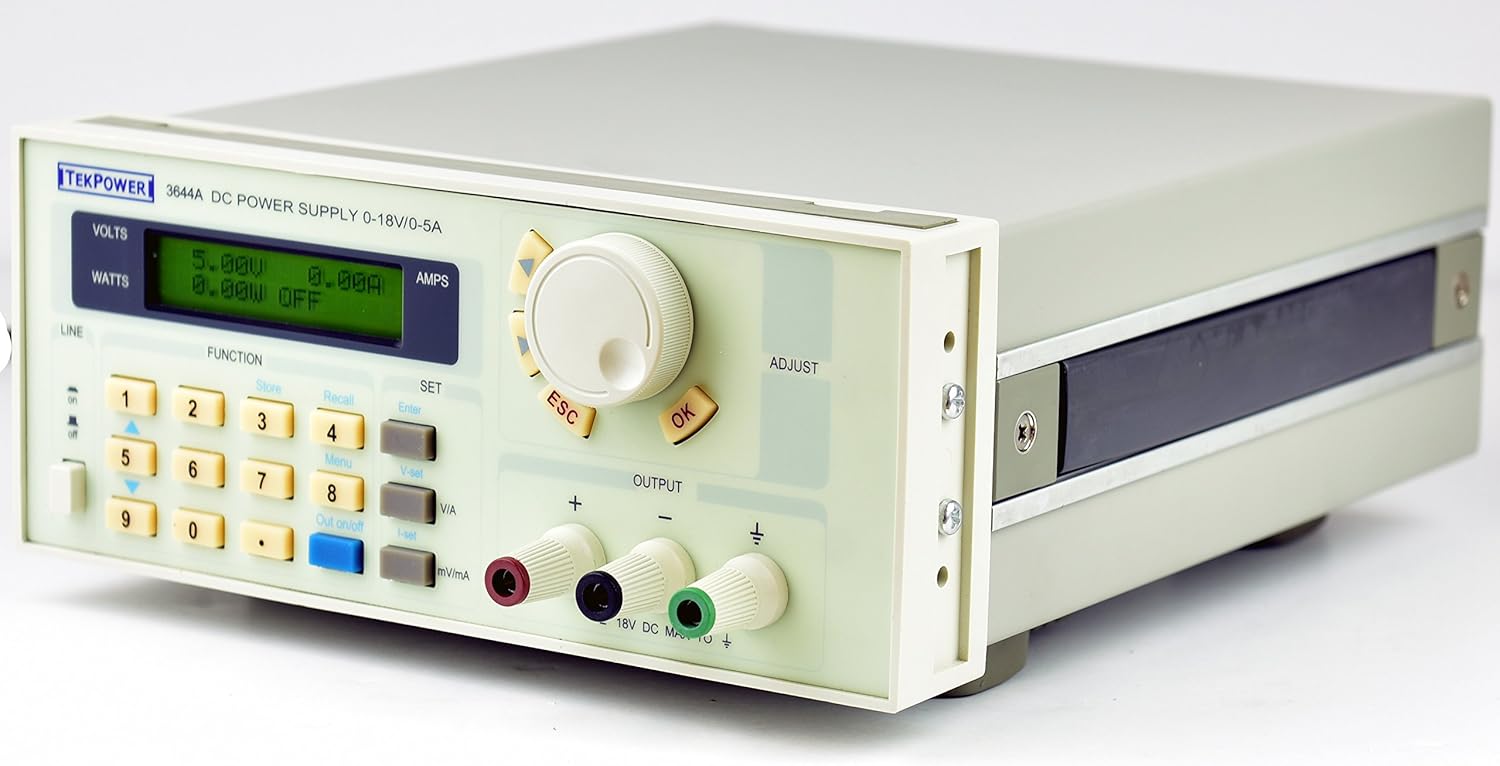 Tekpower TP3644A Programmable DC Power Supply 0-18V @ 0-5A with USB Connection and Mountable Rack
