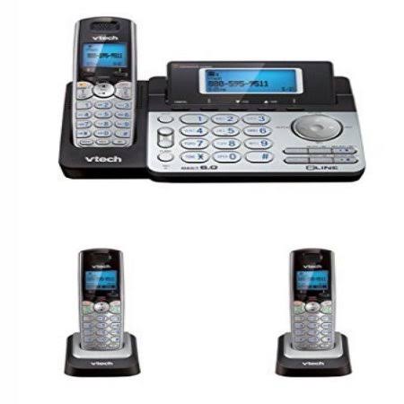 VTech DS6151 Dect6.0 2-Line Cordless Phone System with 2 DS6101 Cordless Handsets, Caller ID, Answering Machine