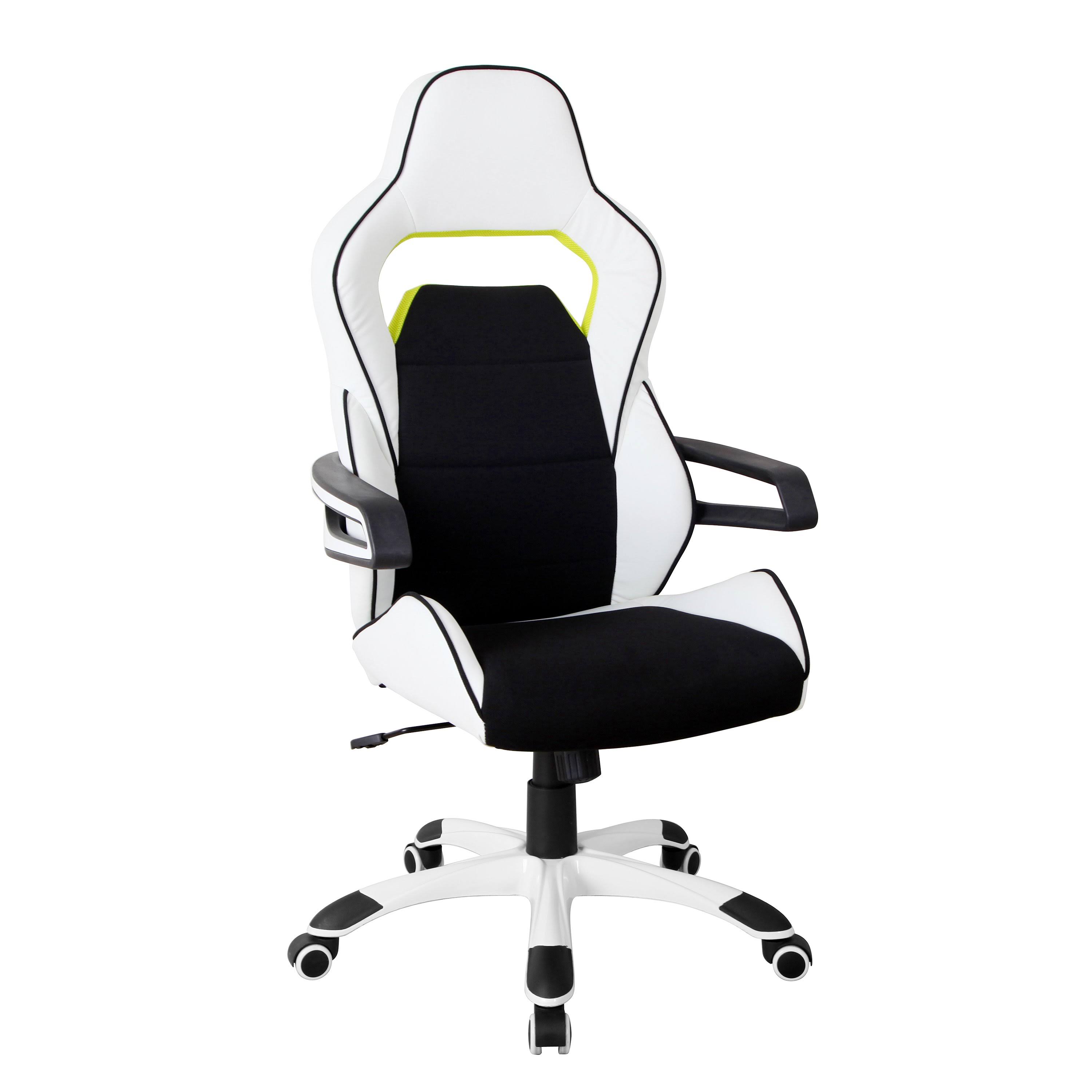 Techni Mobili Ergonomic Essential Racing Style Home u0026 Office Chair, White