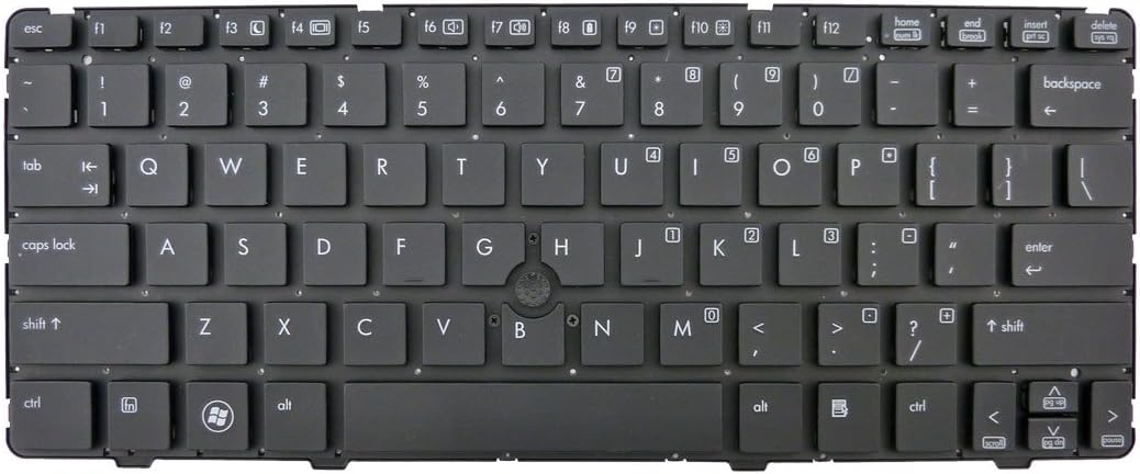 New US Layout Black Keyboard with Mouse Point(without Frame) for HP EliteBook 2560p series laptop.
