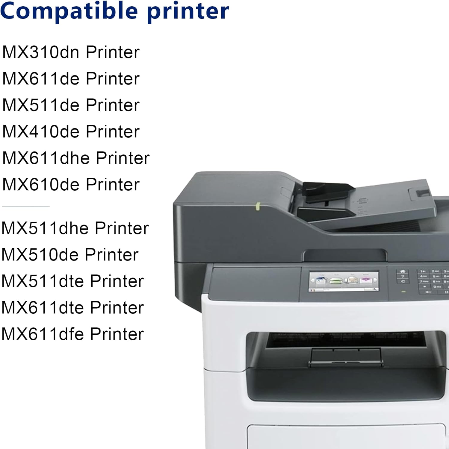 600G(60F000G) 1 Pack Black Compatible Toner Cartridge Replacement for Lexmark MX310dn MX611de MX511de MX410de MX611dhe Printer Toner Pack of 2