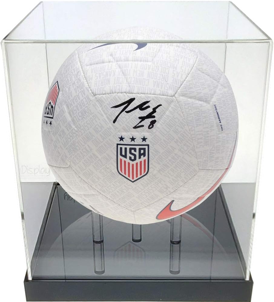 OnDisplay Deluxe UV-Protected Soccer Ball/Volleyball Display Case - Black Base Pack of 2