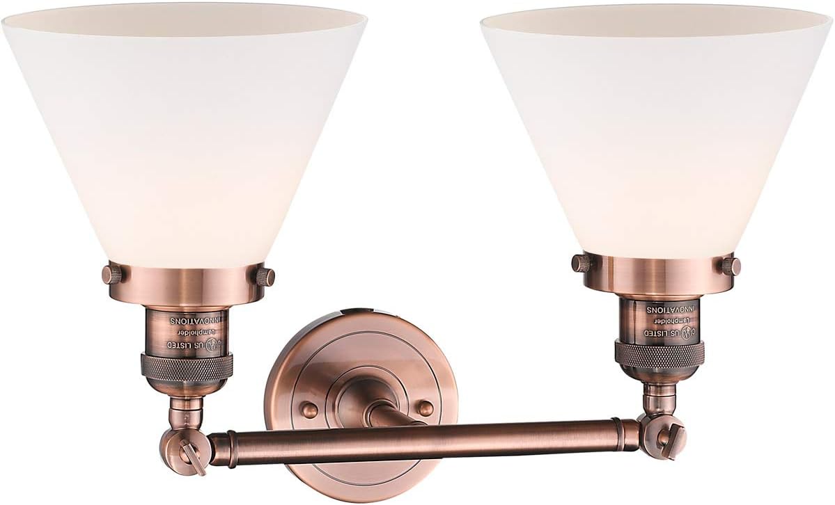 Innovations 208-AC-G41-LED 2 Light Vintage Dimmable LED Bathroom Fixture, Antique Copper