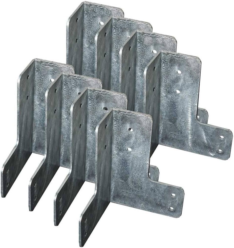 Titan Attachments Galvanized Shop Table Corner Brackets 8 Piece Set DIY Heavy Duty Work Bench