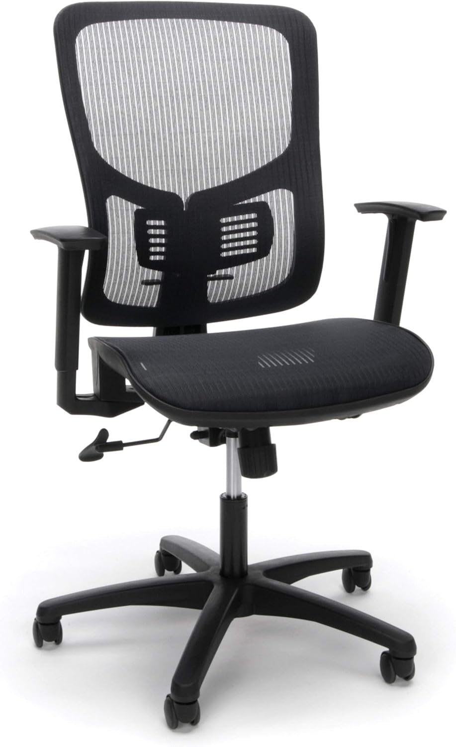 OFM Essentials Collection Mesh Seat Ergonomic Office Chair with Lumbar Support, in Black