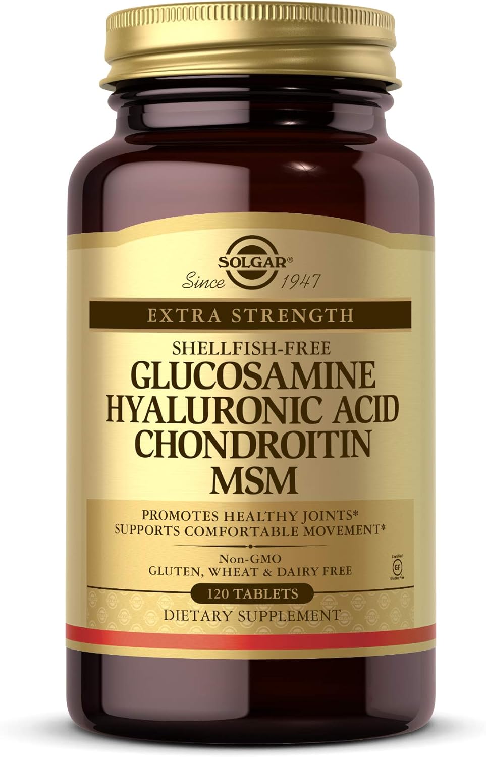 Solgar Glucosamine Hyaluronic Acid Chondroitin MSM, 120 Tablets - Supports Healthy Joints - Supports Range of Motion & Flexibility - Extra Strength, Shellfish Free - Non-GMO, Gluten Free - 40 Servings Pack of 2