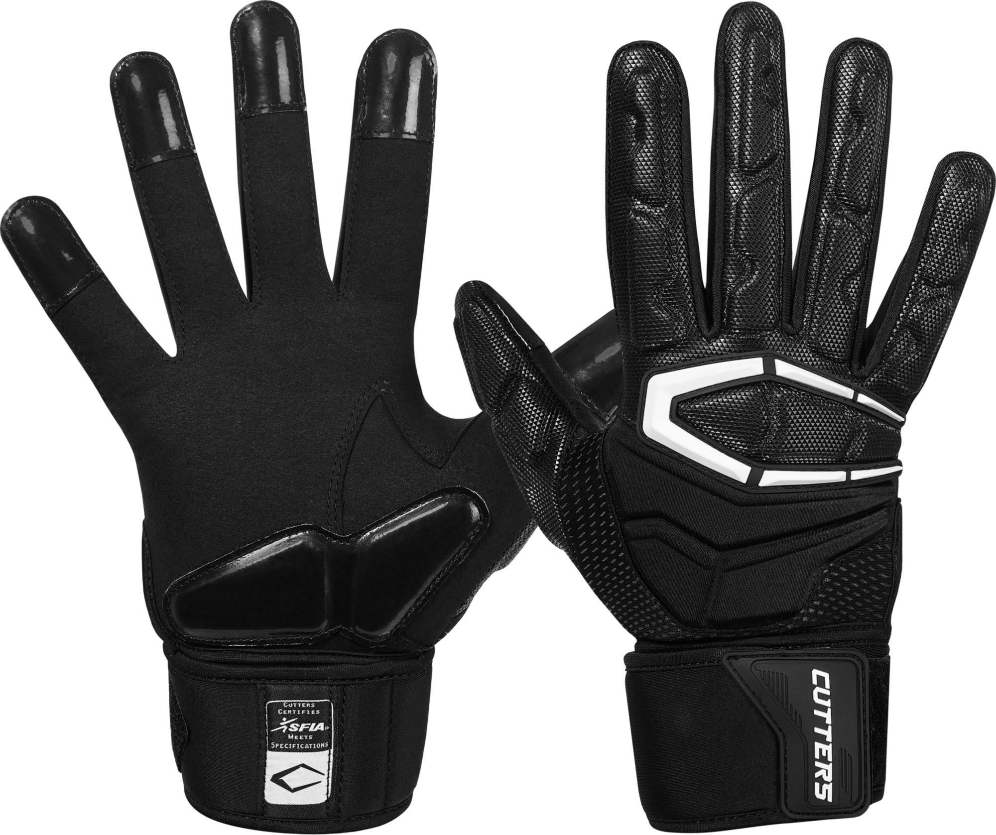 Cutters Adult Force 3.0 Lineman Gloves, Medium, Black