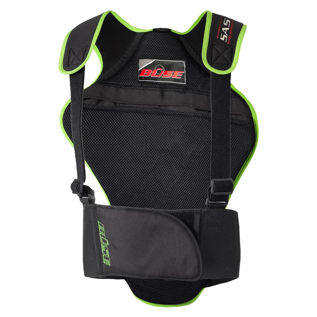 B&uuml;se 18880, Back Protector - Black/Green/White - S