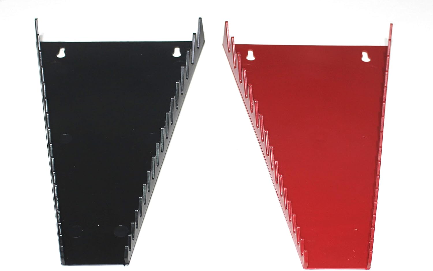 JSP Manufacturing Red & Black 16 Tool Standard Wrench Holder Wrench Organizer 2 Pack | Storage Rack Tray Tool Holder