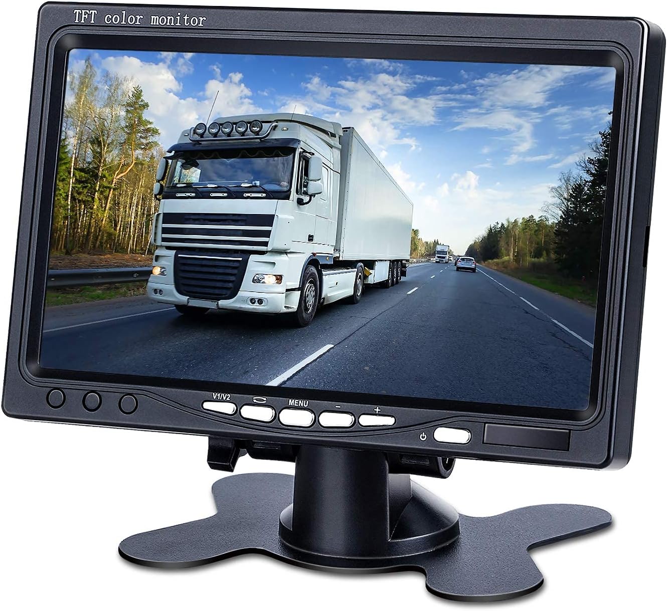 DVKNM Upgrade Dual Backup Camera Monitor Kit,7-inch LCD-HD,IP69 Waterproof Rearview Reversing Rear View Camera Monitor Truck/Trailer/Semi-Trailer/Box Truck/RV/Pickup Truck/ — HD Transmission—(TZ102)