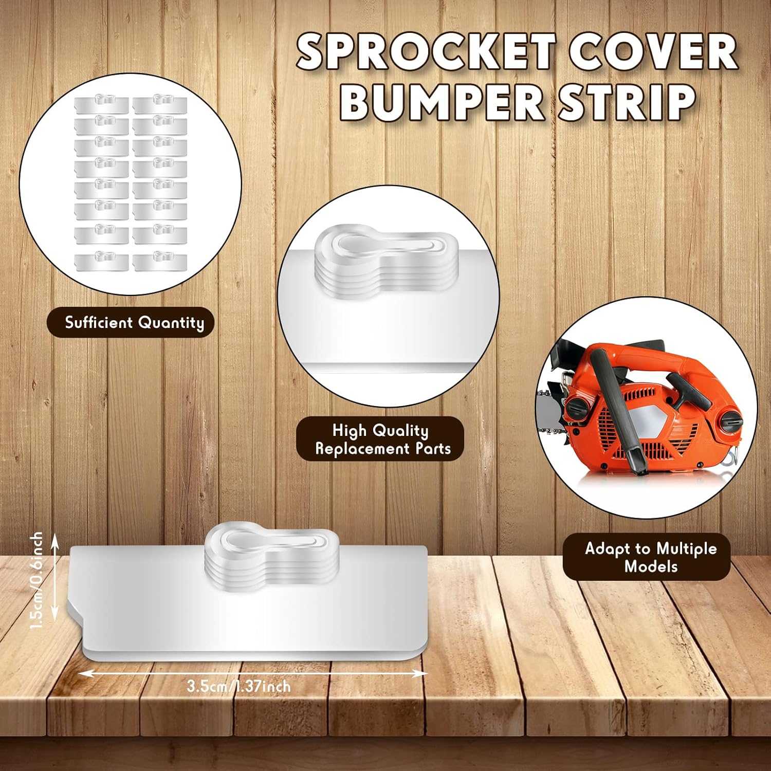 Minatee 16 Pieces Chain Guide Bumper Strip Sprocket Cover Bumper Strip for MS290 MS310 MS390 MS240 MS260 MS270 MS280 MS360 MS440 MS460 MS640 MS650 MS660 Chainsaw Replace Part