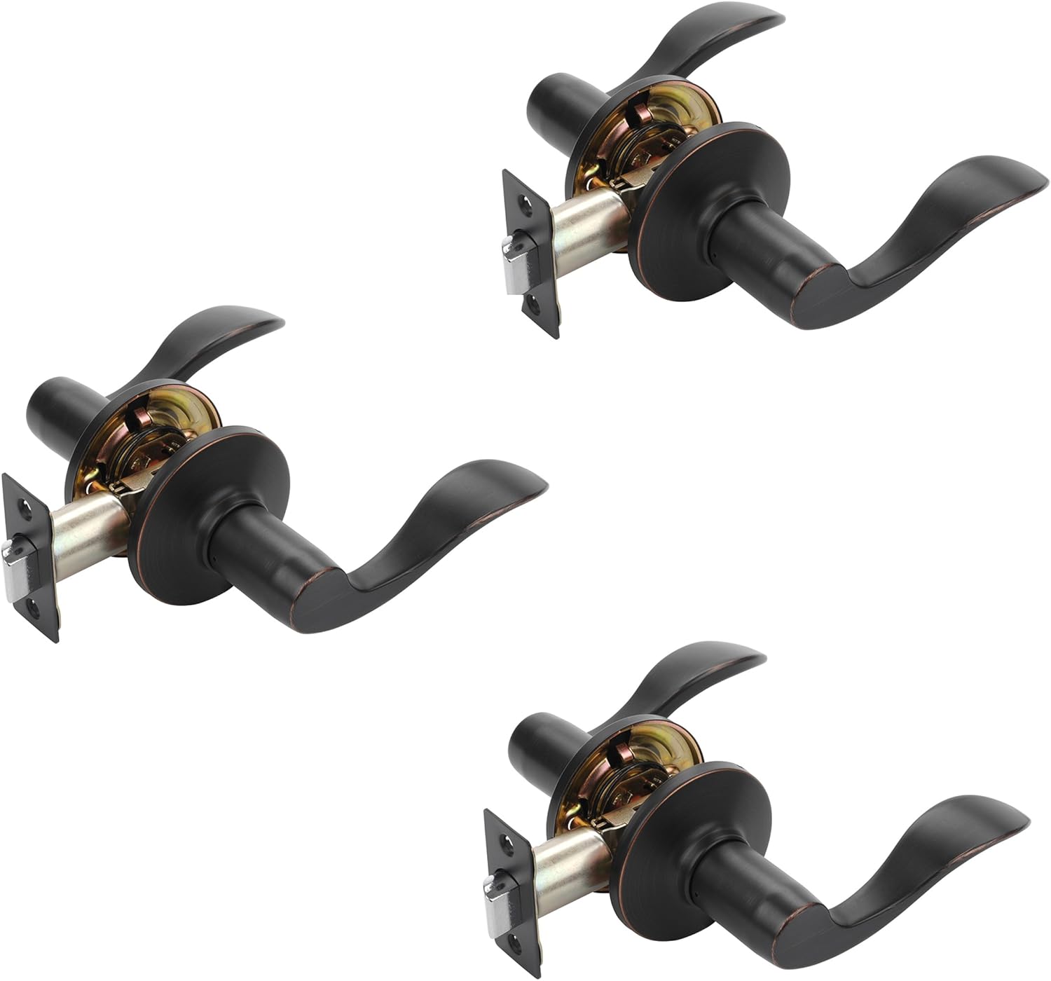 Dynasty Hardware HER-82-12P Heritage Lever Passage Set, Aged Oil Rubbed Bronze, Contractor Pack (3 Pack) Pack of 2