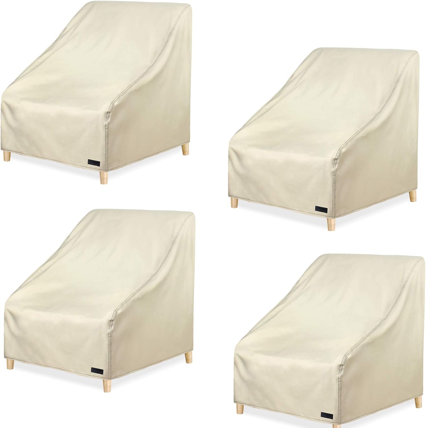NettyPro Patio Chair Covers for Outdoor Furniture 4 Pack, Waterproof Heavy Duty Outdoor Dining Wicker Swivel Chair Covers, 30W x 33D x 34H inches, Brown