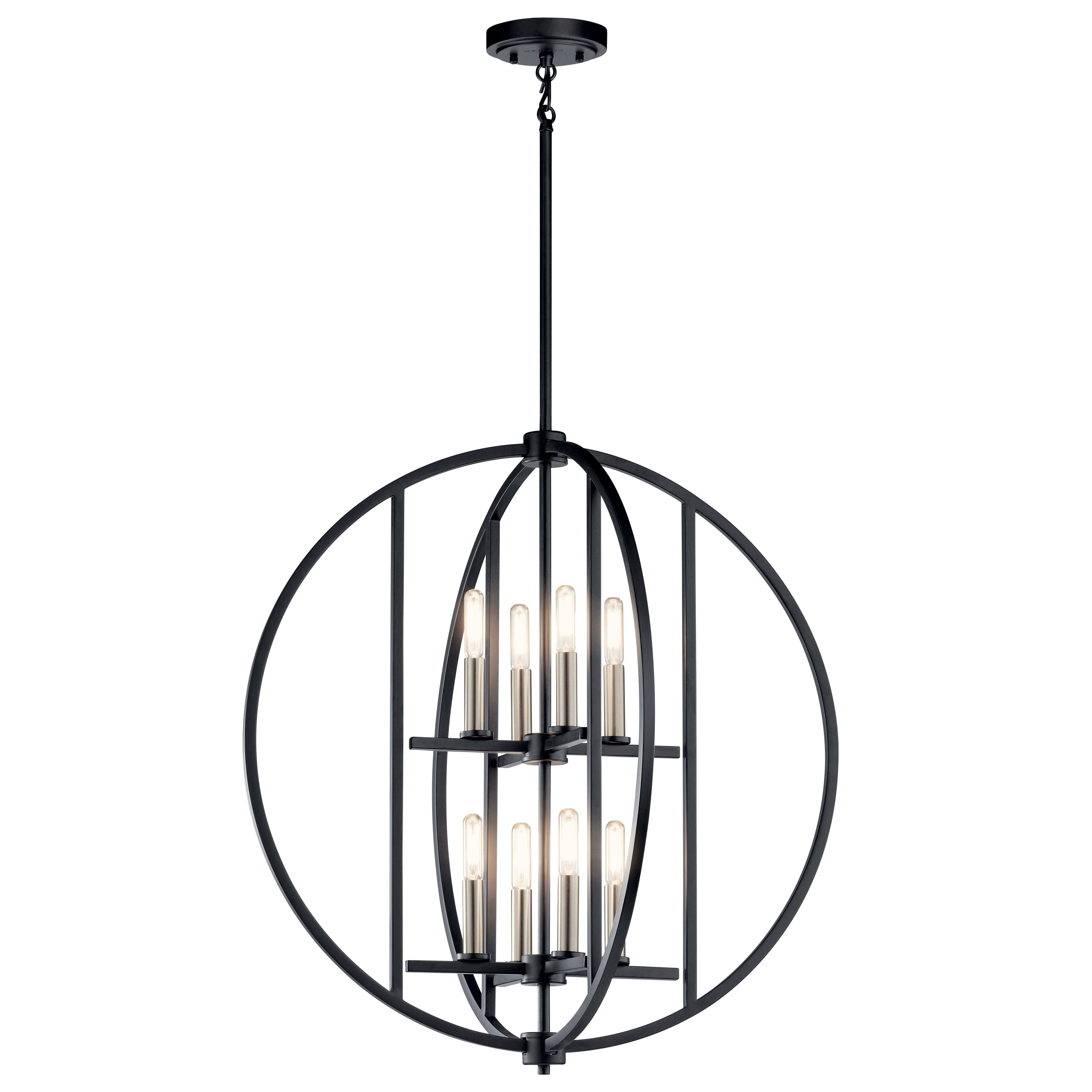 Kichler 43643BK Samural Black 8 Light Chandelier