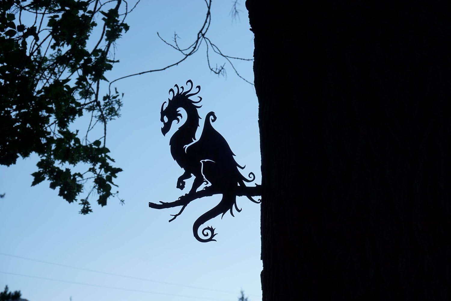 Steel Dragon Decoration | Metal Art | Fairy Garden Art | Backyard Art | Tree Art | Silhouette Art | Corten Steel | Patina Rust Pack of 2