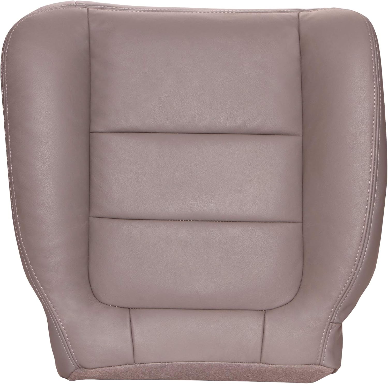 The Seat Shop Driver Bottom Replacement Leather Seat Cover - Ebony Black (Flare Seam) (Compatible with 2004-2007 Ford F250 and F350 Super Duty Lariat Extended Cab)
