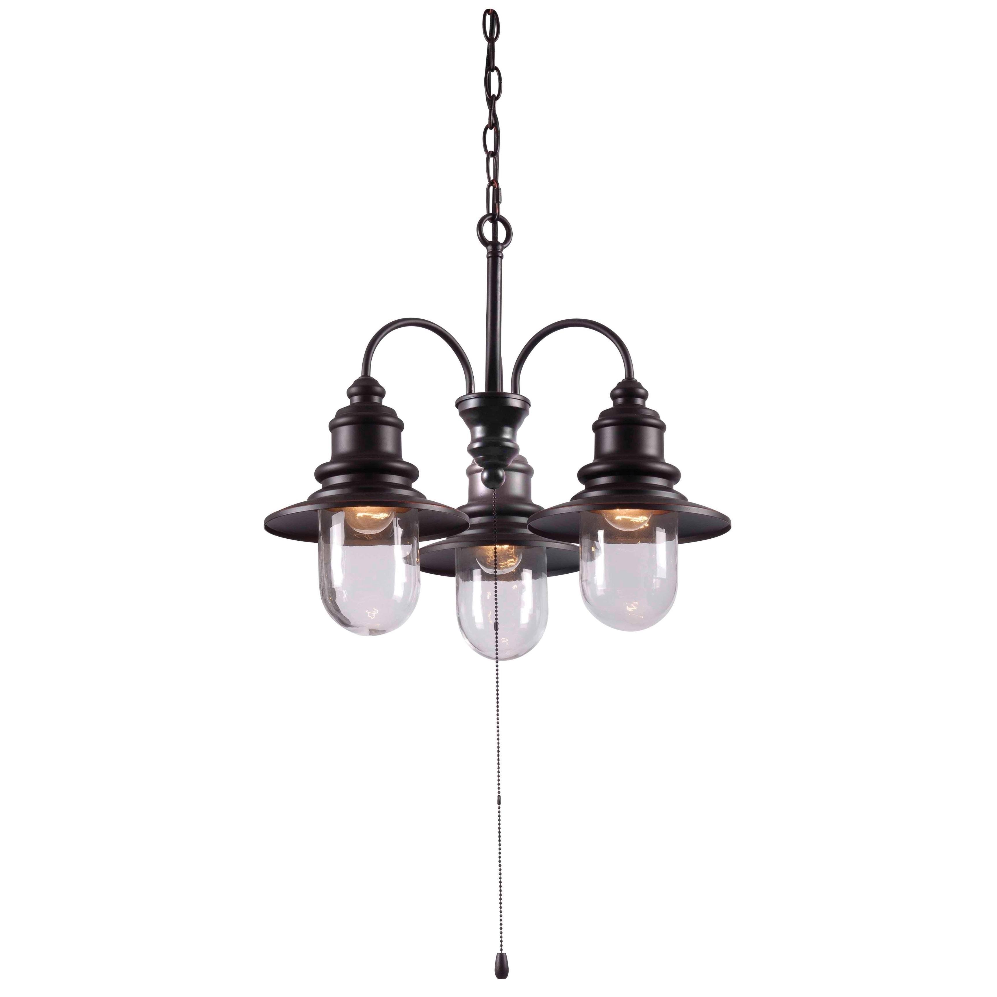 Design Craft Visp Blackened Oil Rubbed Bronze 3-Light Outdoor Chandelier