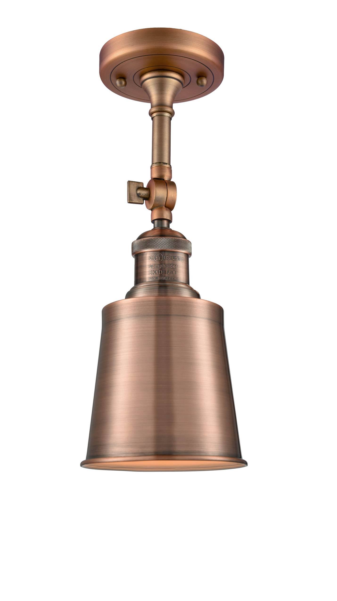 Innovations Lighting Addison 1 Light Semi Flush Mount 201F AC M9 AC (Antique Copper)