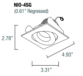 Nora Lighting-NIO-4SG30XBZ-Iolite - 4 inch LED Square Surface Gimbal