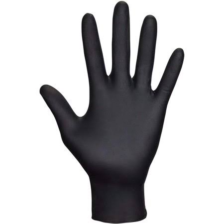 SAS Safety 66518 Raven Powder-Free Disposable Black Nitrile 6 Mil Gloves, Large, 100 Gloves by Weight, Powder-Free Nitrile Exam