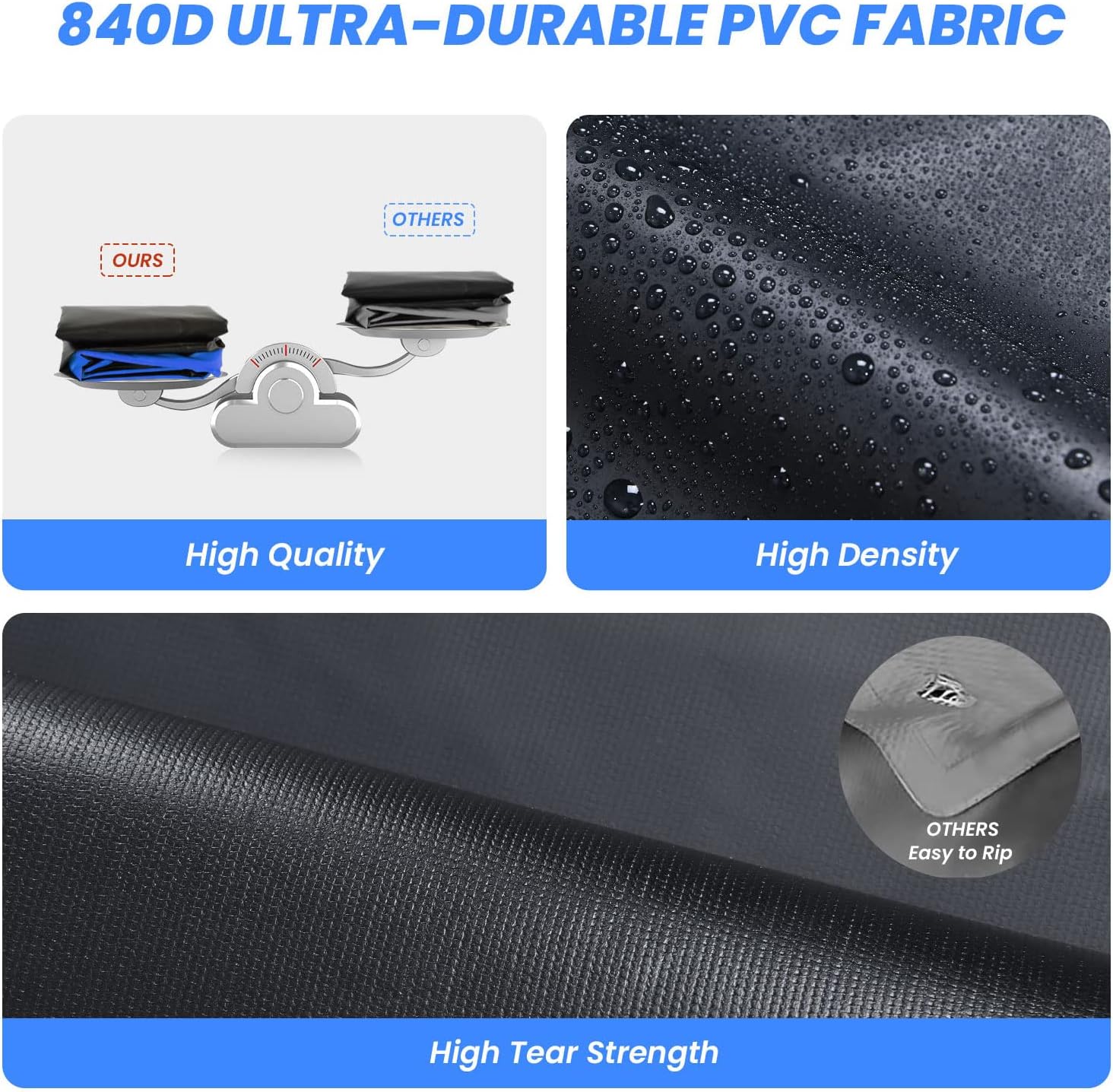 Vanku Car Rooftop Cargo Carrier, 22 Cubic Ft Waterproof 840D PVC Car Roof Cargo Bag for All Vehicles with/Without Rack Including Non-Slip Mat Reinforced Long Straps