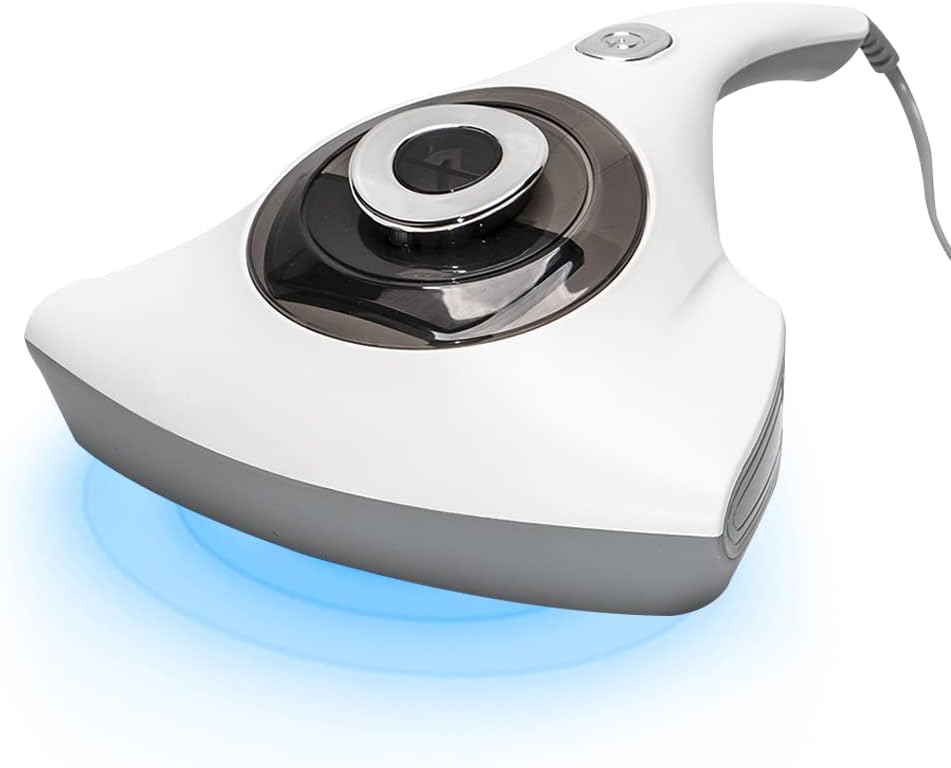 Mattress Vacuum Cleaner UV Light 12Kpa Strong Suction Low Noise Corded Handheld Cleaner for Couch, Bed, Mattress Pillows, Carpet