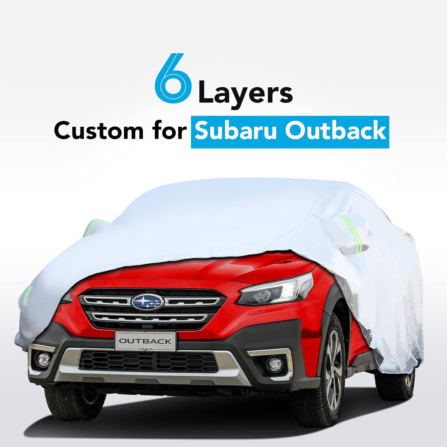 Car Cover for Subaru Outback 2020-2022 6 Layers All Weather Waterproof Sun Rain UV Dust Protection Outdoor Full Exterior Covers with Zipper