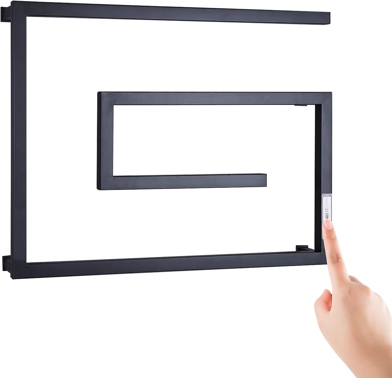 BZXYN Heated Towel Warmer for Bathroom, 4 Bars Wall Mounted Electric Towel Drying Rack with 2H/4H Timer, 304 Stainless Steel Heated Towel Rail Radiator,Silver