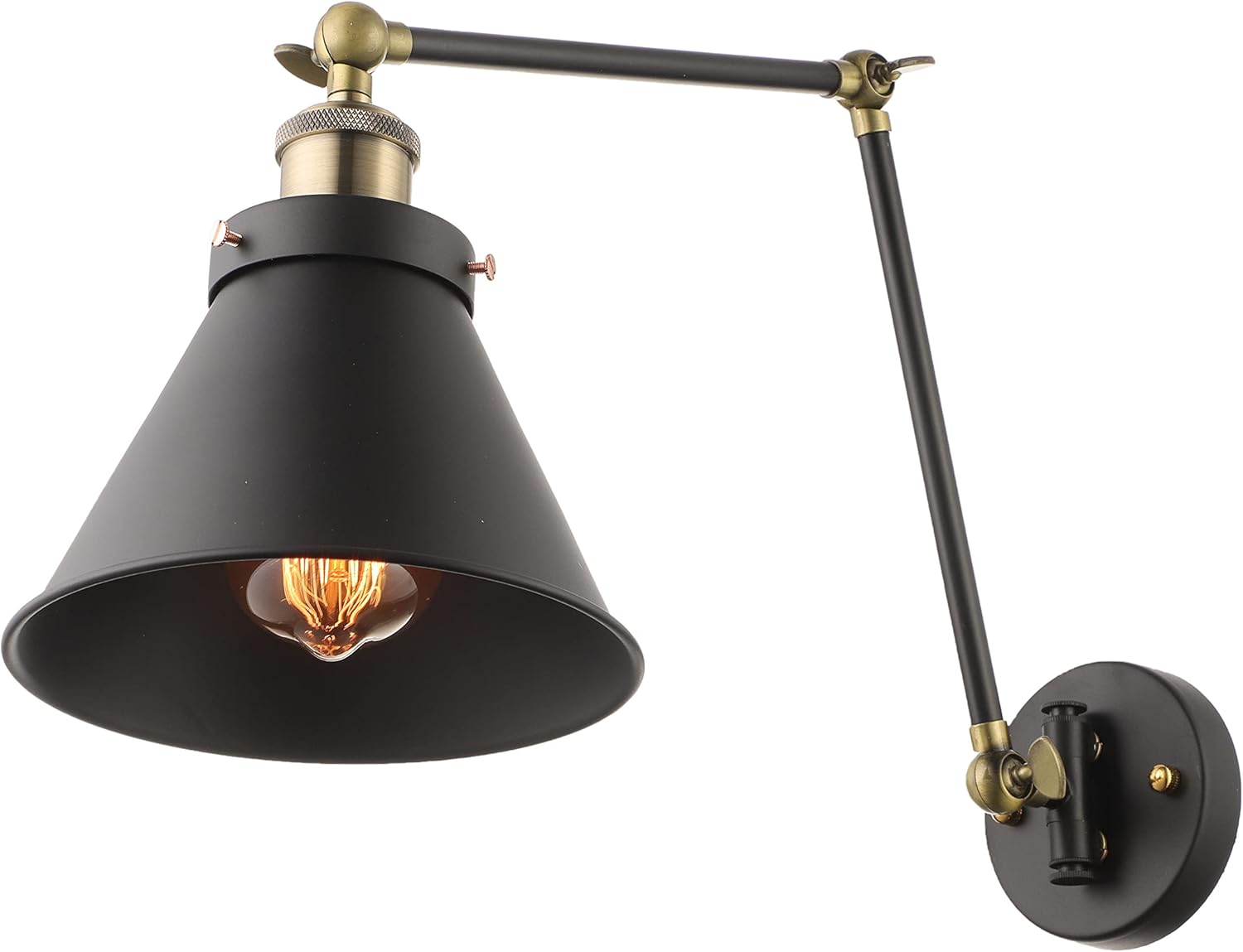 NIUYAO Wall Light Metallic Adjustable Arm Corridor Sconce Lamp Fixture Industrial Wall Mounted Light Indoor Decoration -Black