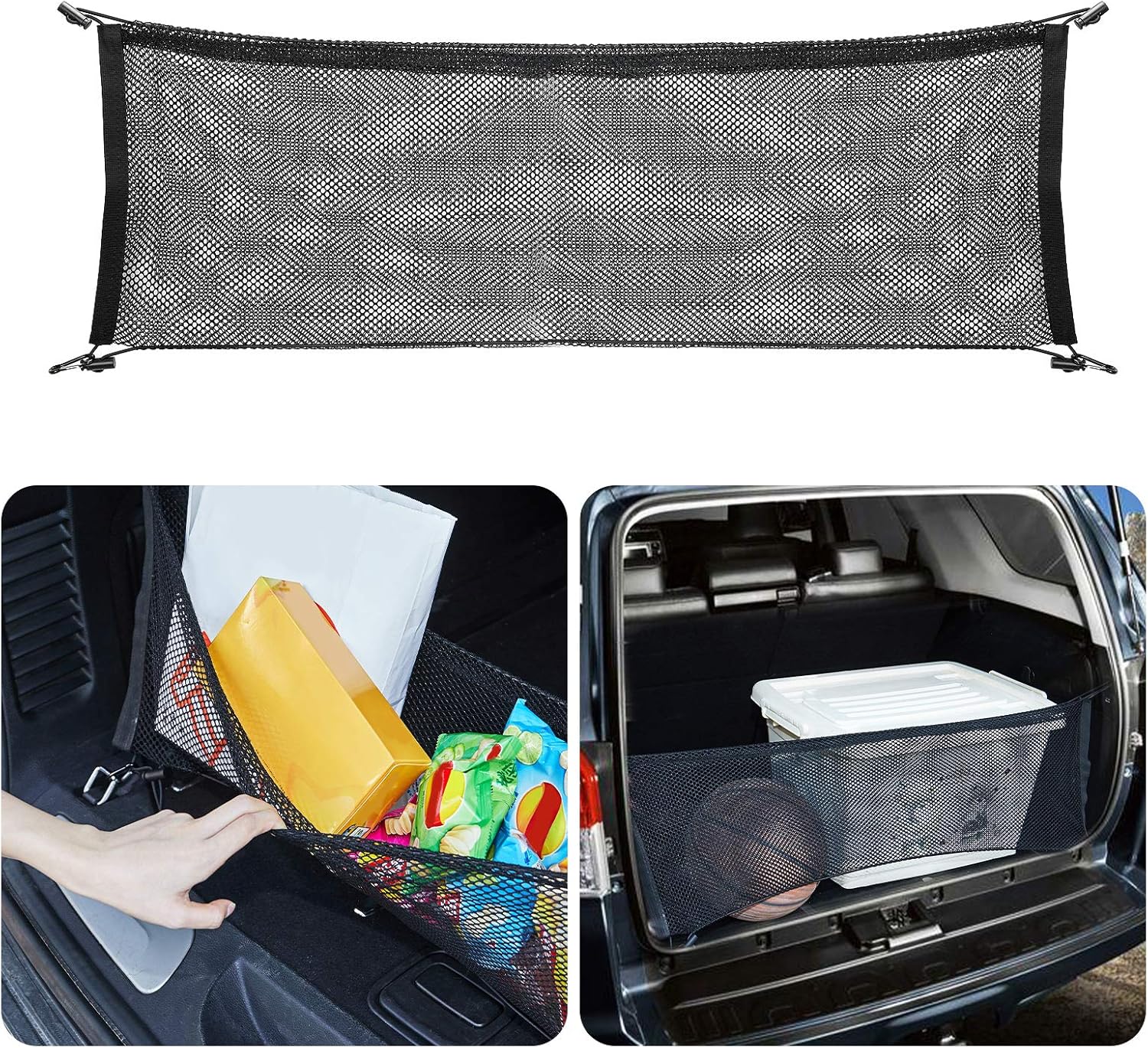 JOYTUTUS Compatible with 4Runner Cargo Net, Upgrade Trunk Rear Cargo Net Organizer for 4Runner Accessories 2010-2020 2 Row Model Only