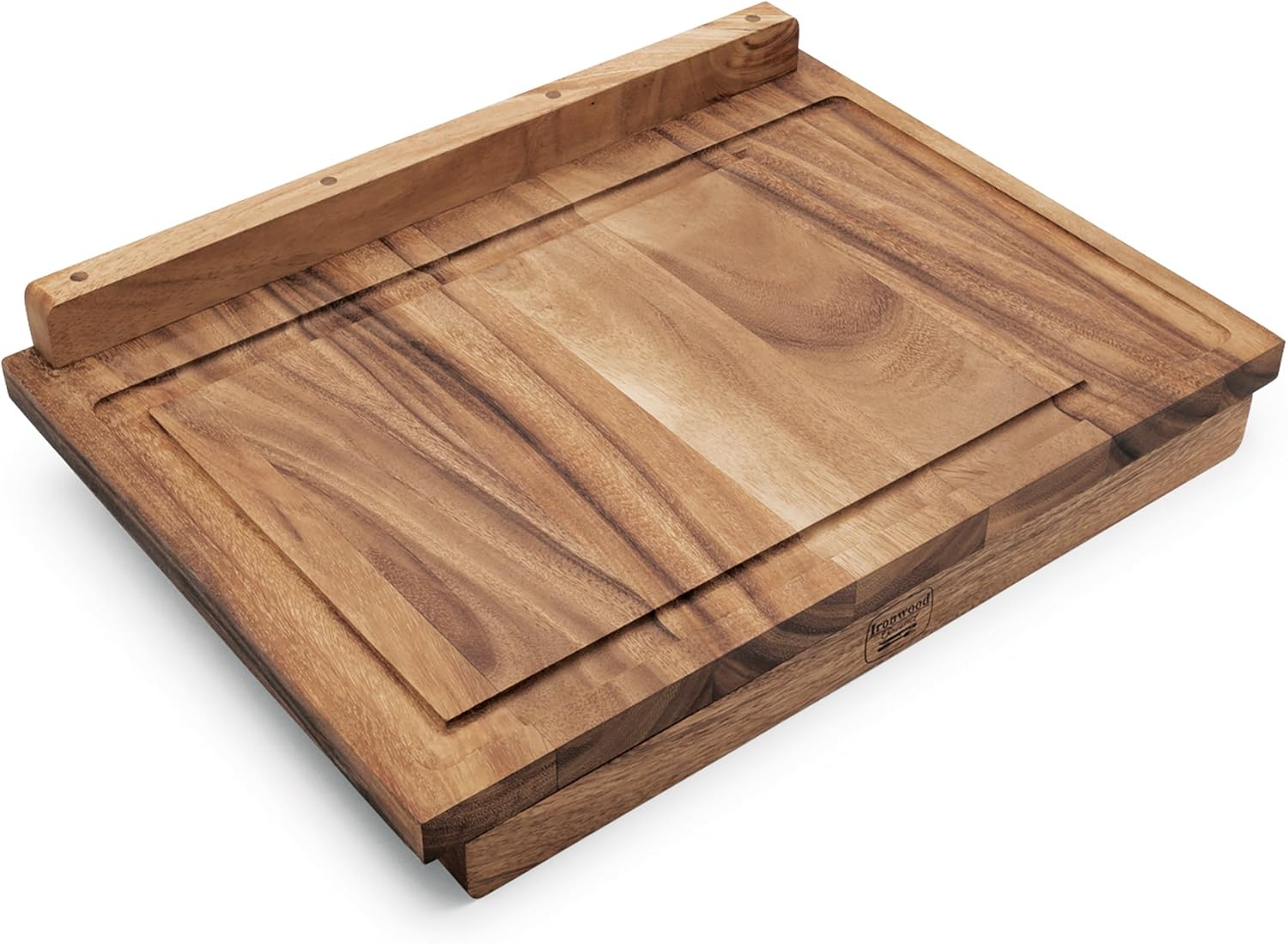 Ironwood Gourmet Kansas City Carving Board with Juice Channels, 22 x 15 x 2.5 inches, Acacia Wood Pack of 2