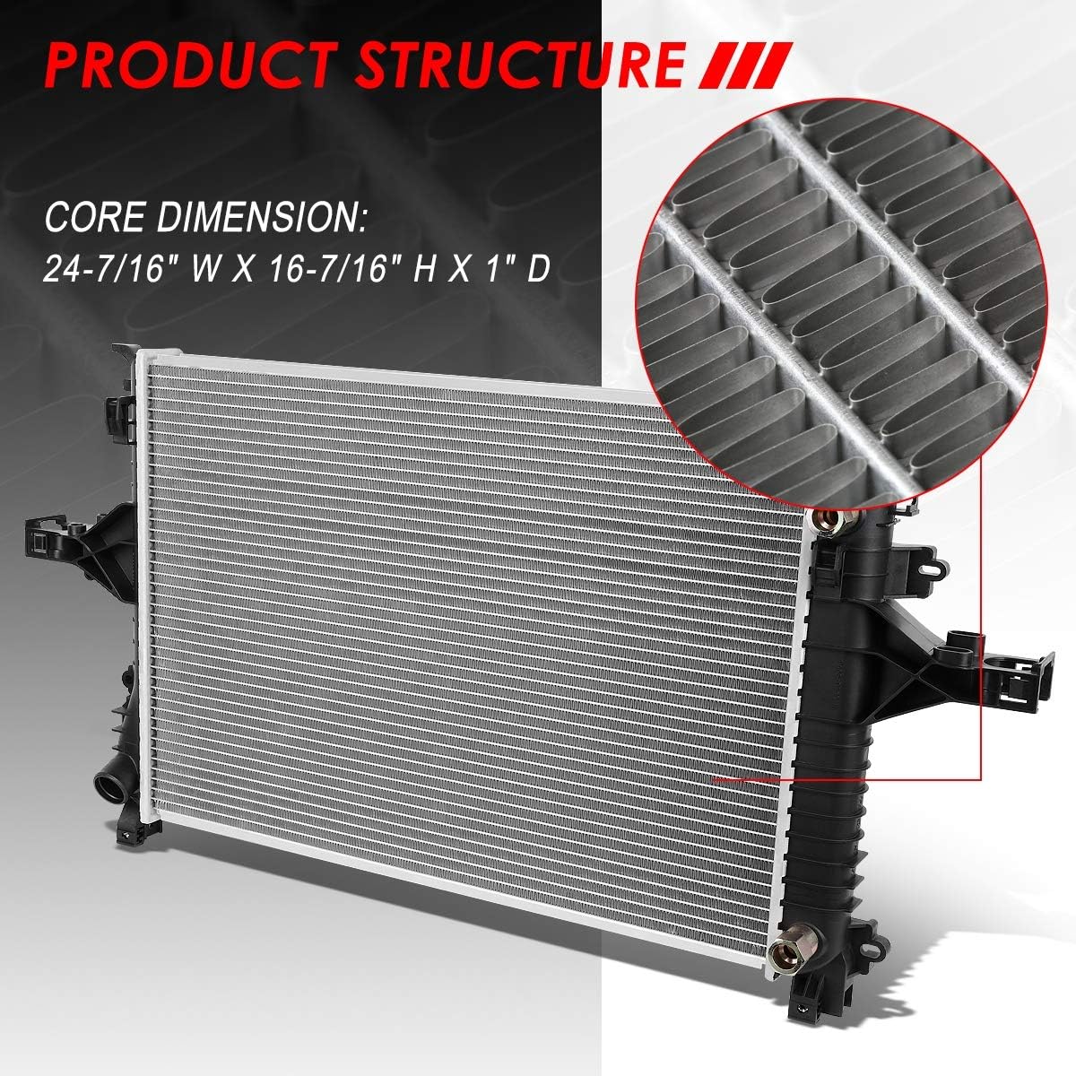 DPI 2805 Factory Style 1-Row Cooling Radiator Compatible with Volvo S60 S80 V70 XC70 AT 99-09, Aluminum Core