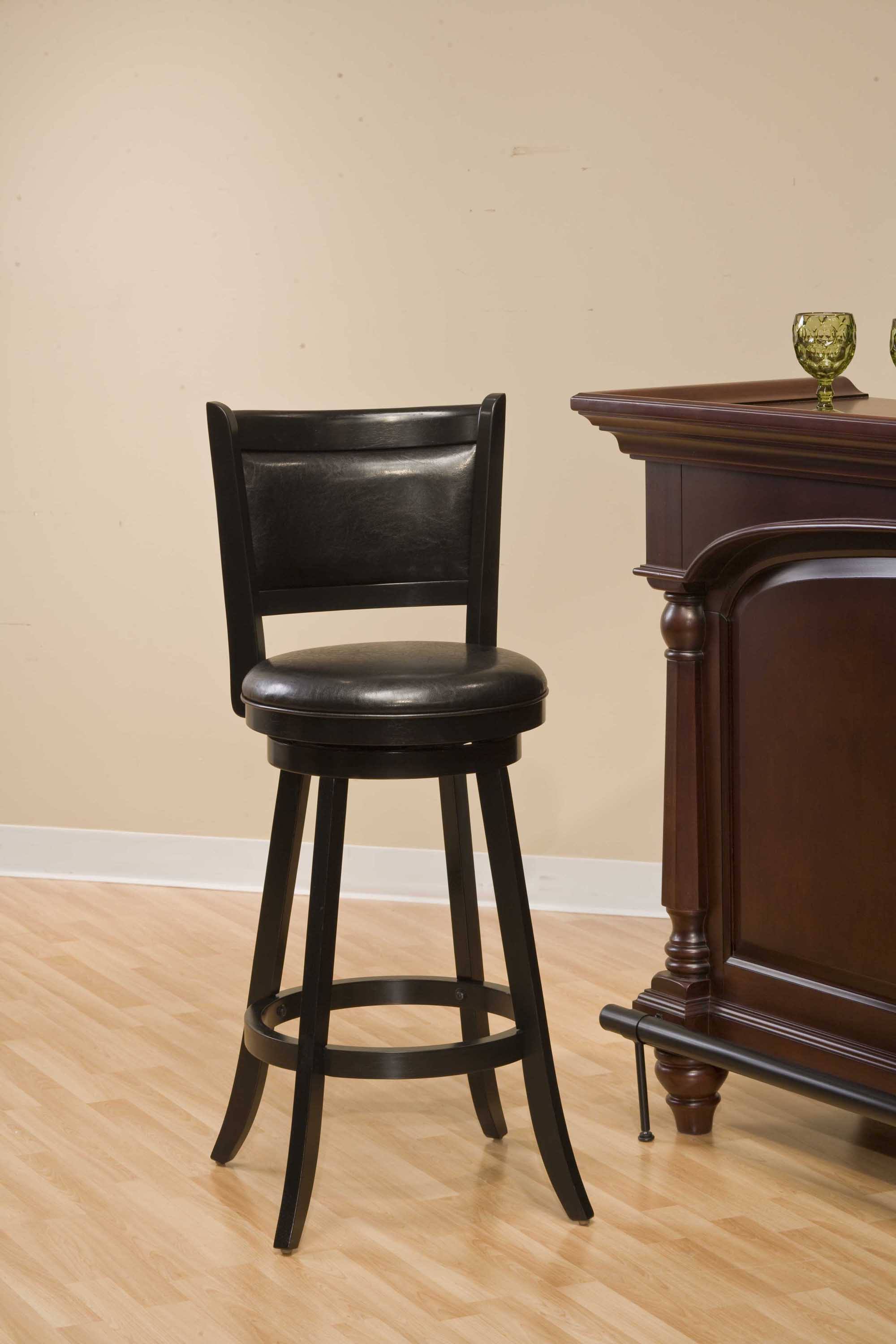 Hillsdale Dennery 24x22 Swivel Counter Stool, Black