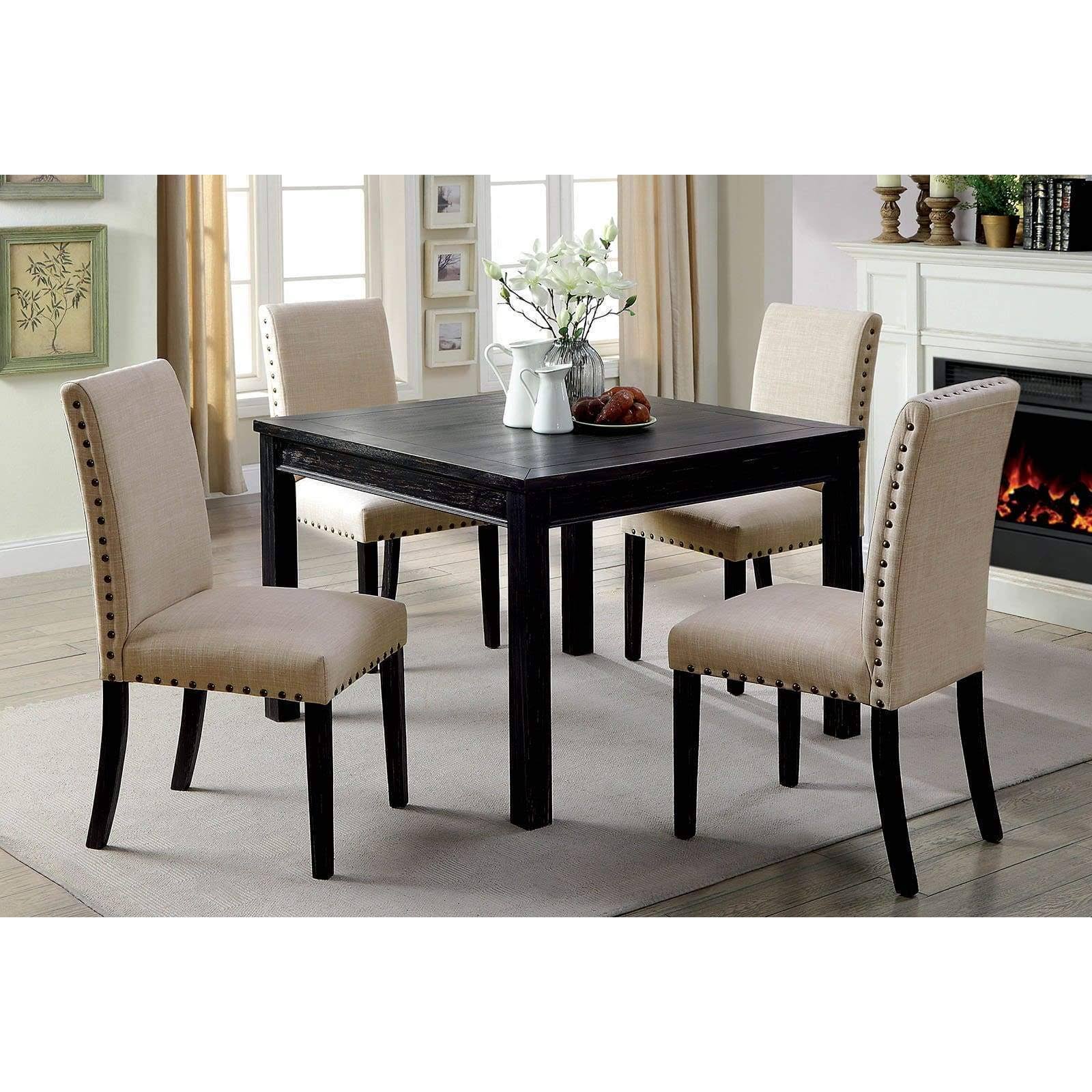 Kristie 5-Pc Antique Black Dining Table Set by Furniture of America