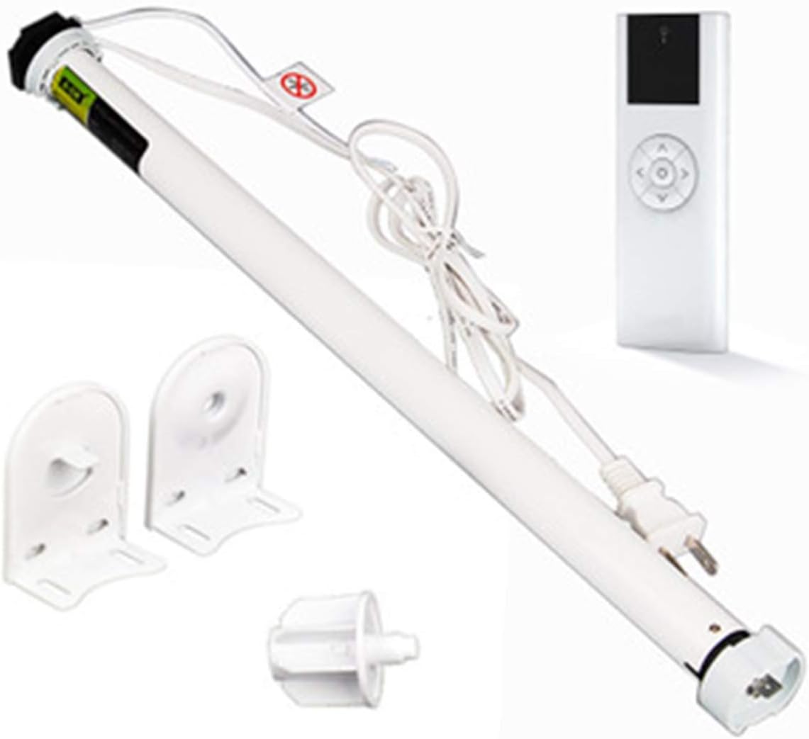 AC 100-240V Electric Roller Shade Tubular Motor Kit Build-in Power Supply with Remote Control Compatible 1.5 Inch Shade Tube