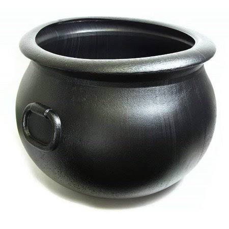 Halloween Cauldron 12 inch Black Plastic Party Accessory (1/Pkg) Pkg/8
