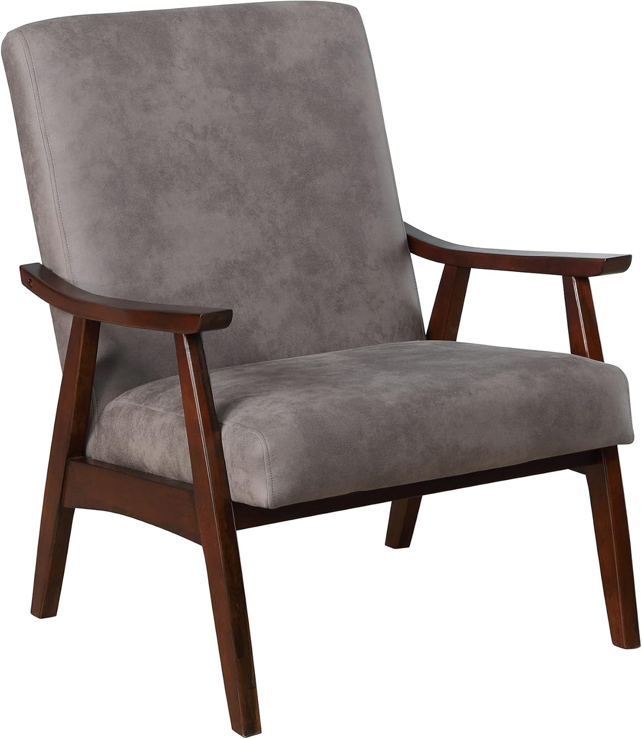 ioHOMES Myoko Mid-Century Modern Padded Fabric Accent Chair, Light Gray