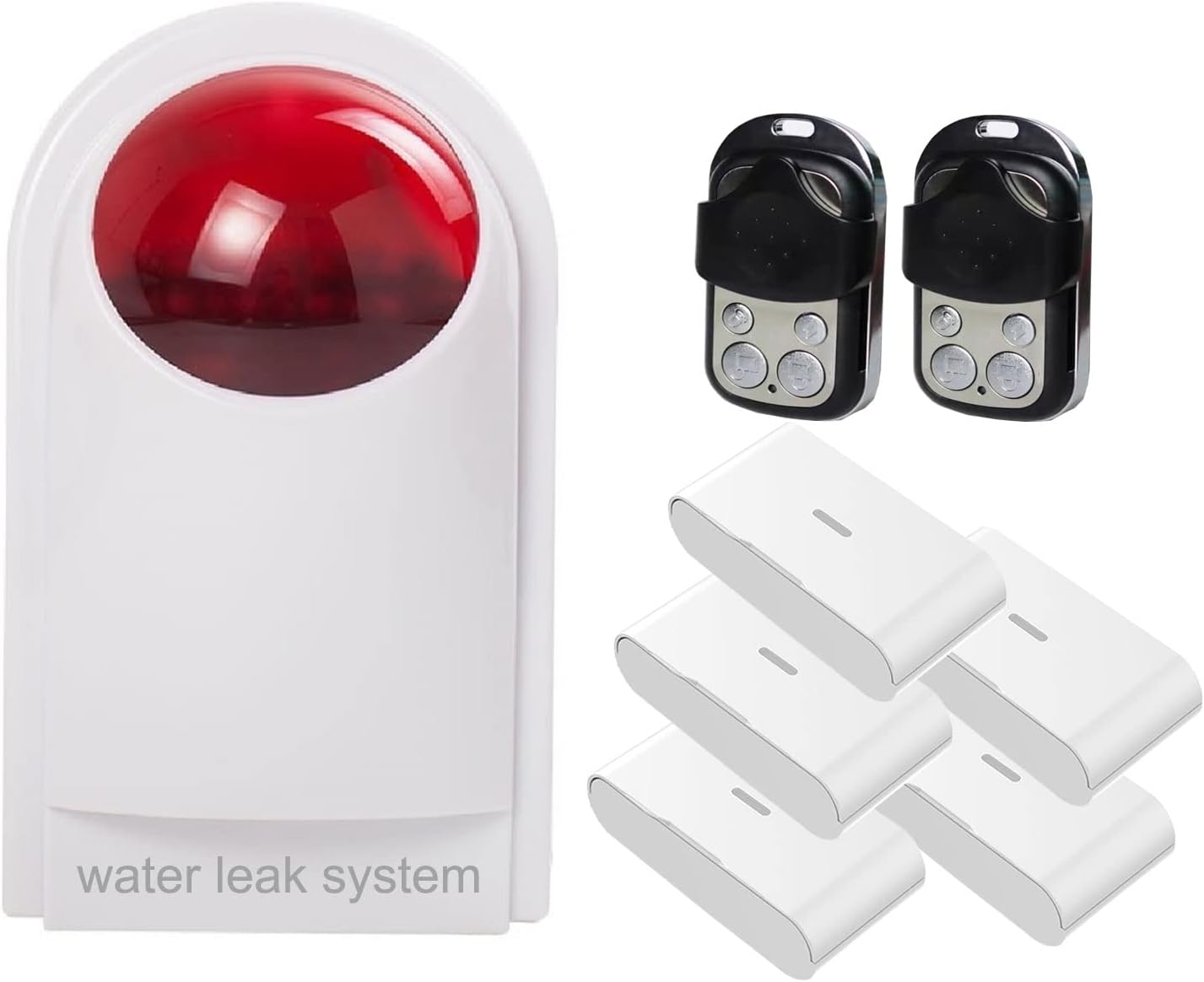 Multi Water Sensor Alarm,Water Leak Detector 5-Pack & Hub Kit,120db Adjustable Alarm Audio Water Leakage,Battery Powered Water Alarm Sensor for Basement with Flash Light Pack of 2