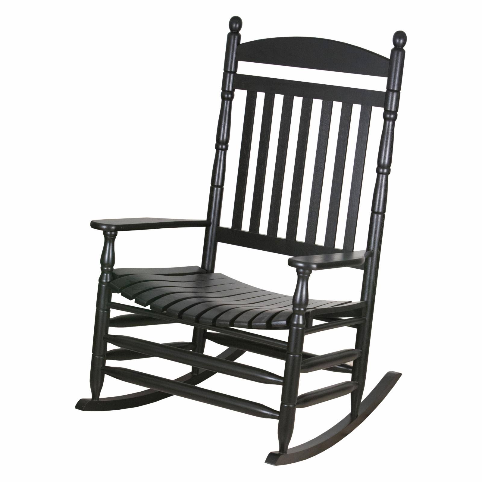 Hinkle Cumberland 1250 Slat Back Wood Patio Rocking Chair, Black